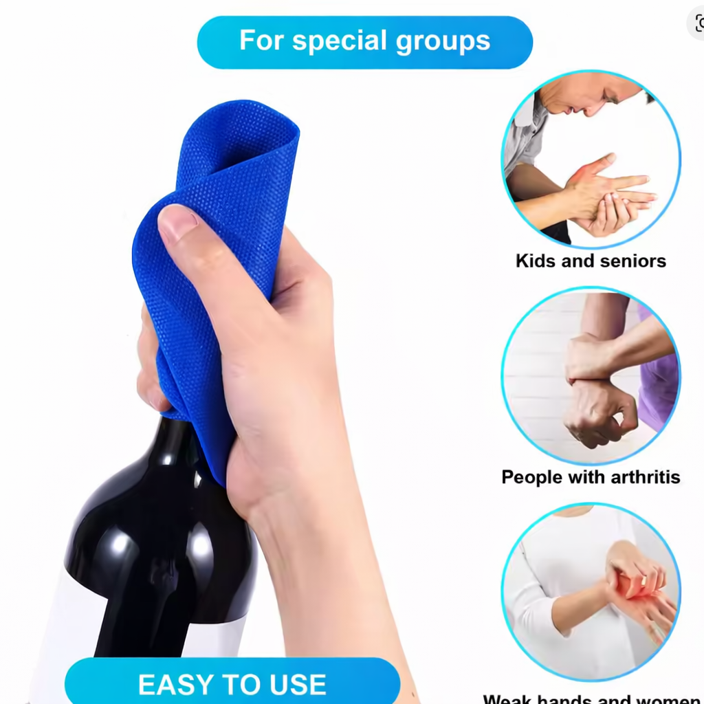 Anti-Slip Grip Pad for Jars & Bottles — Easy-Grip Silicone for Seniors
