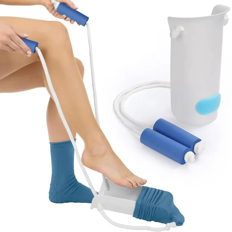 Sock Aid Helper — No-Bend Dressing Tool with Easy-Grip Handles