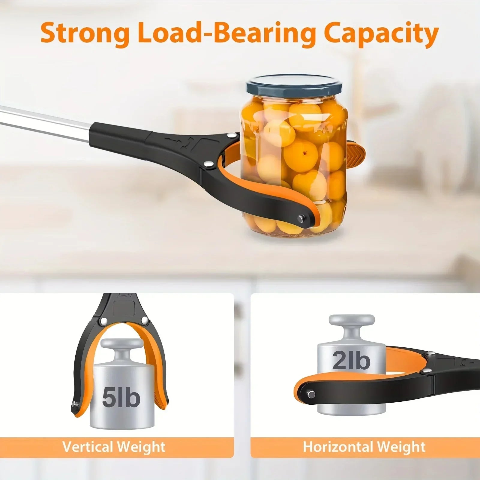 32" Foldable Reacher Grabber Tool — Lightweight Pick-Up Aid with Rotating Grip