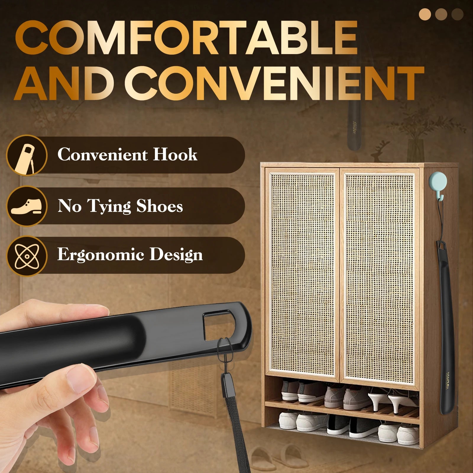 Extra‑Long Flexible Shoehorn — 16.3” Plastic Shoe Lifter for Easy, Bend‑Free Dressing