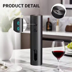 Electric Wine Opener Set — 4-Piece Kit with Foil Cutter, Wine Pourer & Vacuum Stopper | USB-C Rechargeable