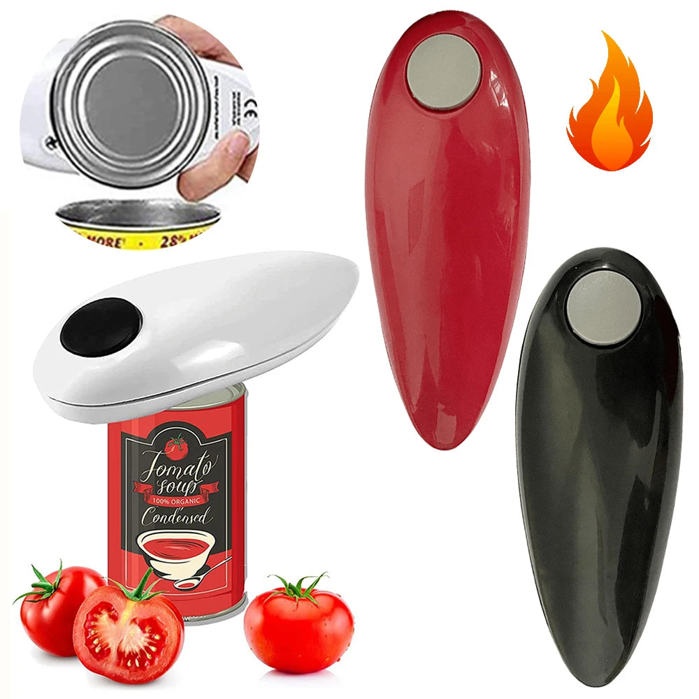 Electric Can Opener — One-Touch Automatic Opener for Seniors & Weak Hands | Battery Operated, Smooth Edge