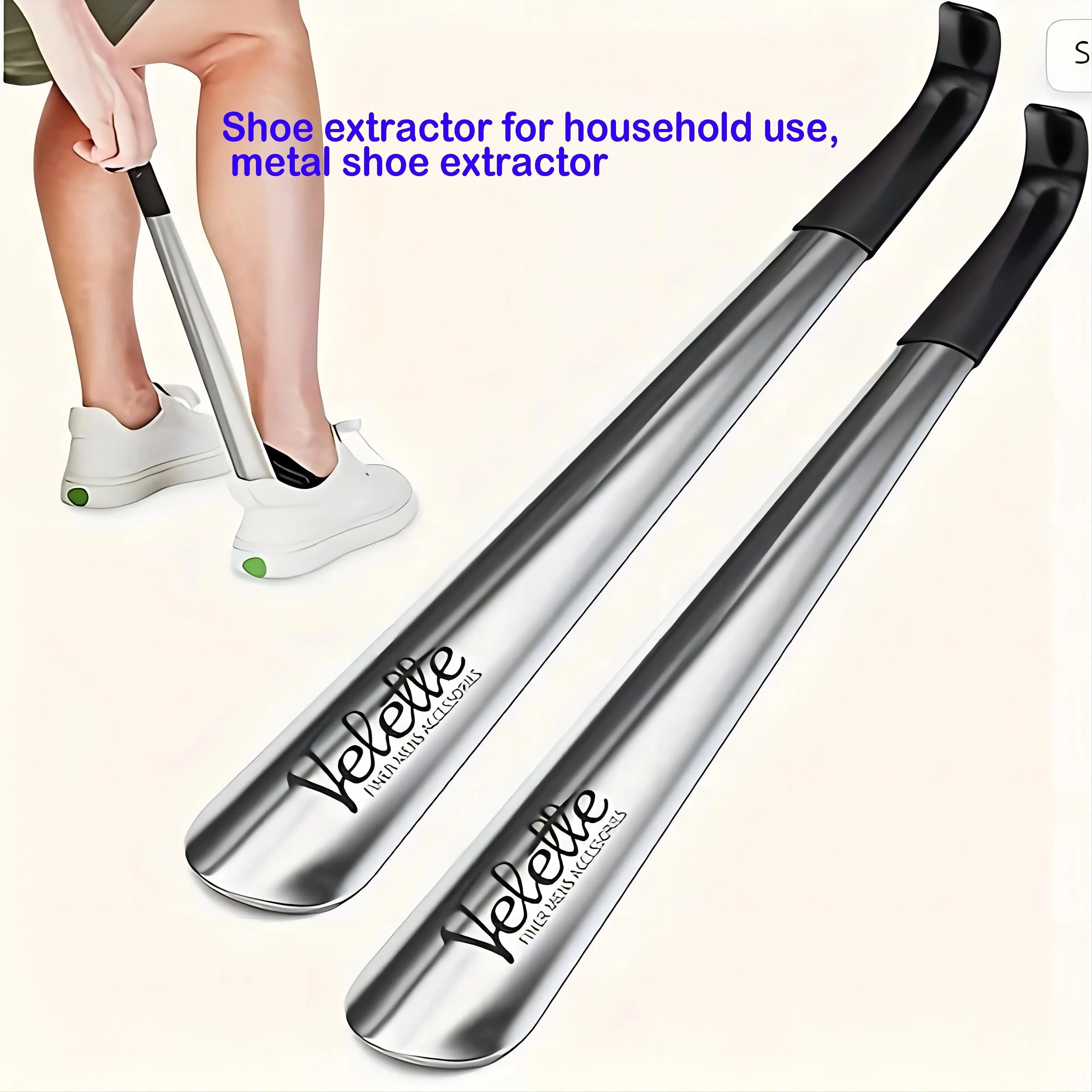 16.5” Long‑Handle Stainless Steel Shoehorn — Easy On Shoes Without Bending