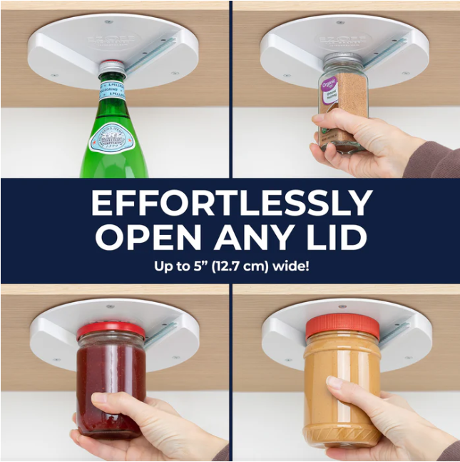 Under‑Cabinet Jar Opener– Hands‑Free, Easy‑Grip Kitchen Tool