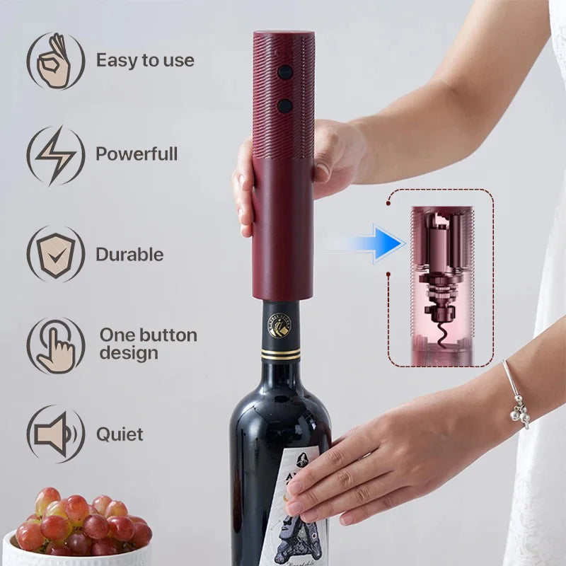 Automatic Electric Wine Opener — One-Touch USB Rechargeable Corkscrew for Home & Bar