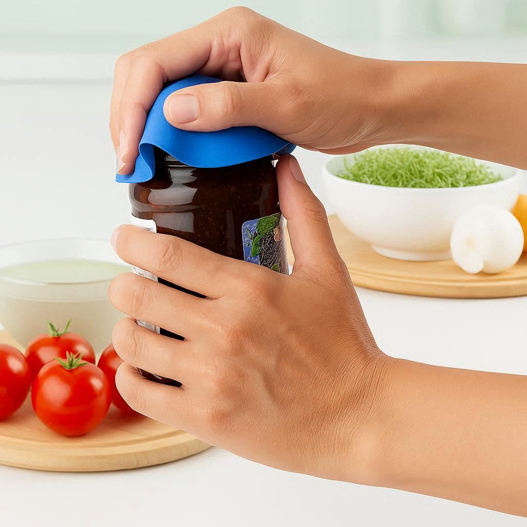 Anti-Slip Grip Pad for Jars & Bottles — Easy-Grip Silicone for Seniors