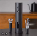 Electric Wine Opener Set — 4-Piece Kit with Foil Cutter, Wine Pourer & Vacuum Stopper | USB-C Rechargeable